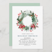 Landschaftskarettwald CHRISTMAS URLAUB BRUNCH Einladung (Vorne/Hinten)