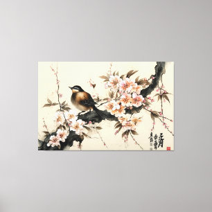 Landschaftskirschblüte Leinwanddruck