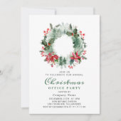 Landschaftskraut Weihnachten Holly Berry Party Einladung (Vorderseite)