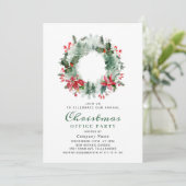 Landschaftskraut Weihnachten Holly Berry Party Einladung (Stehend Vorderseite)