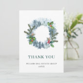 Landschaftskraut Weihnachten Weihnachten Berry Gru Dankeskarte (Stehend Vorderseite)