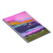 Landschaftskunst-Malerei, rosa Sonnenuntergang, Notizblock (Rechte Seite)
