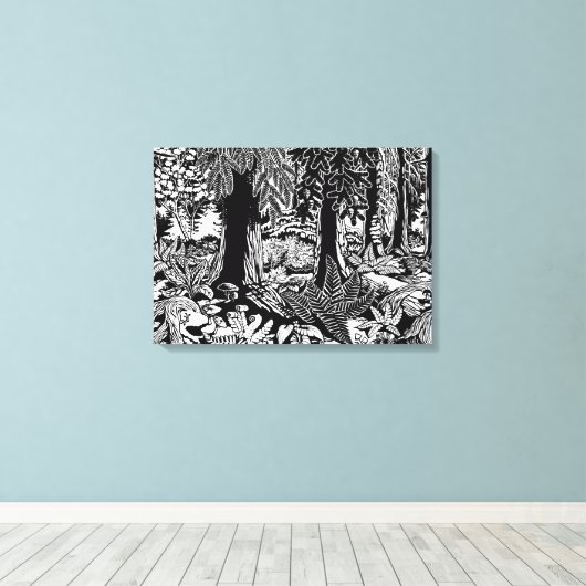 Landschaftskunst Prints B & W Forest Art Canvas Pr Leinwanddruck (Insitu (Holzboden))