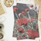 Landschaftslandschaft Roter Mohn Blume Seidenpapier