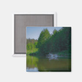 Landschaftslandschaft Schwäne fliegen Magnet (Vorderseite/Rückseite)