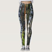Landschaftslandschaft Wald Birkenbäume Leggings (Vorderseite)