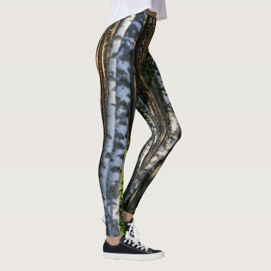 Landschaftslandschaft Wald Birkenbäume Leggings (Rechts)