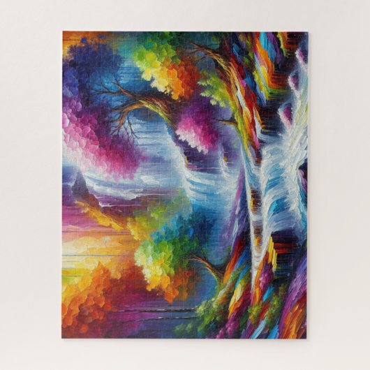 Landschaftsmalerei AI Generierte Kunst Horizontal Puzzle (Vertikal)