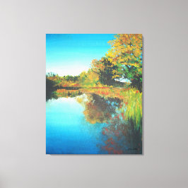 Landschaftsmalerei am Fluss Leinwanddruck