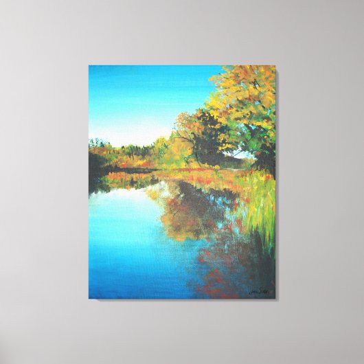 Landschaftsmalerei am Fluss Leinwanddruck (Vorderseite)