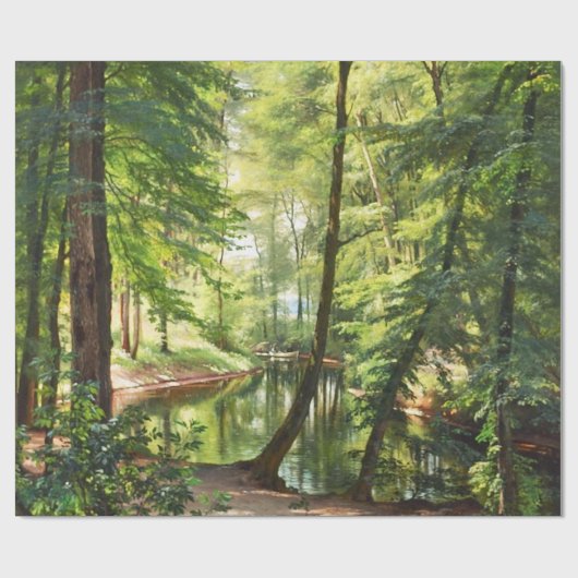 Landschaftsmalerei auf dem Aagaard Forest Stream Geschenkpapier (Flach)