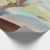 Landschaftsmalerei auf einsamen Zedernbaum Geschenkpapier (Ecke)