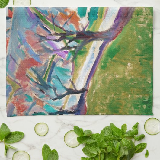 Landschaftsmalerei Edward Munch expressionistische Geschirrtuch (Gefaltet)