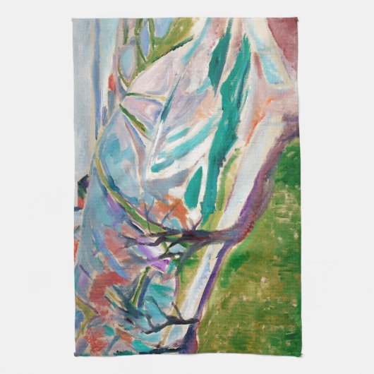 Landschaftsmalerei Edward Munch expressionistische Geschirrtuch (Vertikal)