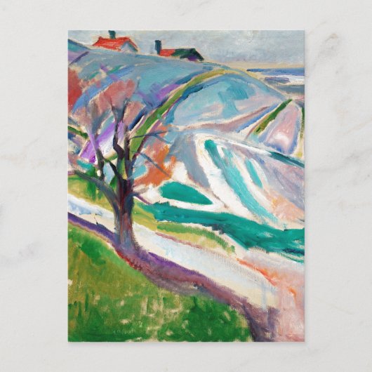Landschaftsmalerei Edward Munch Postkarte (Vorderseite)