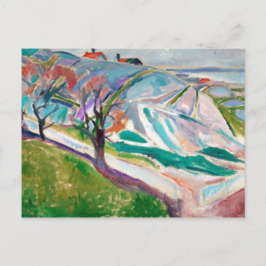 Landschaftsmalerei Edward Munch Postkarte (Vorderseite)