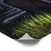 Landschaftsmalerei Eine Hütte im Berg Poster (Ecke)