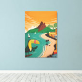 Landschaftsmalerei für Wohngestaltung Leinwanddruck (Insitu (Holzboden))