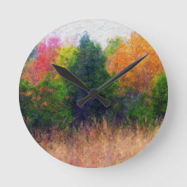 Landschaftsmalerei gebührenfrei | Zazzle_Growshop. Runde Wanduhr