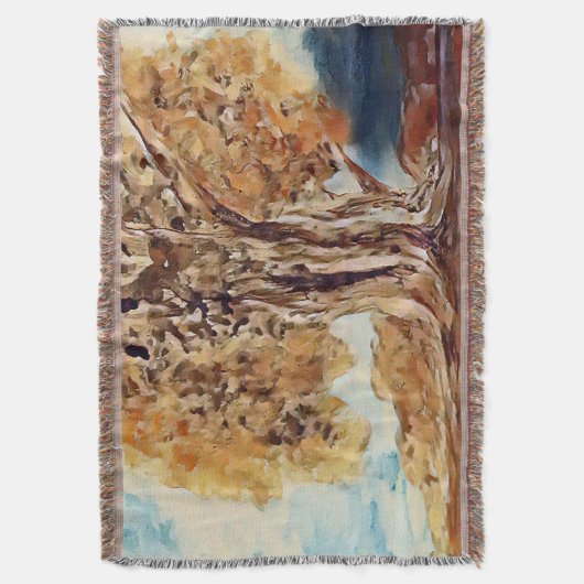 Landschaftsmalerei im Dschungelwald im Herbst Decke (Vorderseite Vertikal)