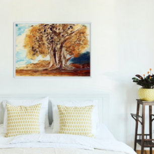 Landschaftsmalerei im Dschungelwald im Herbst Poster