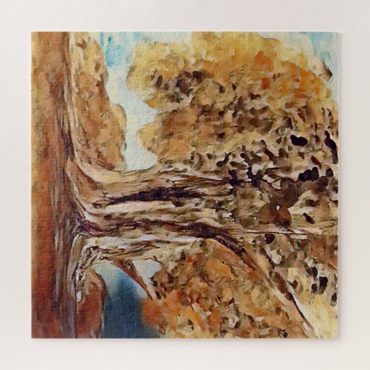 Landschaftsmalerei im Dschungelwald im Herbst Puzzle (Horizontal)