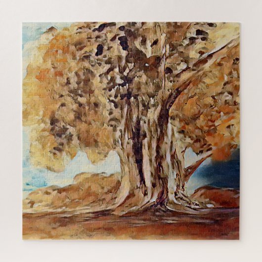 Landschaftsmalerei im Dschungelwald im Herbst Puzzle (Vertikal)