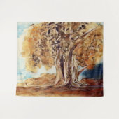 Landschaftsmalerei im Dschungelwald im Herbst Wandteppich (Vorderseite (Horizontal))