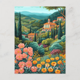 Landschaftsmalerei in der Toskana | Italien Reise  Postkarte