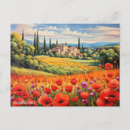 Landschaftsmalerei in Südfrankreich | Art der Reis Postkarte