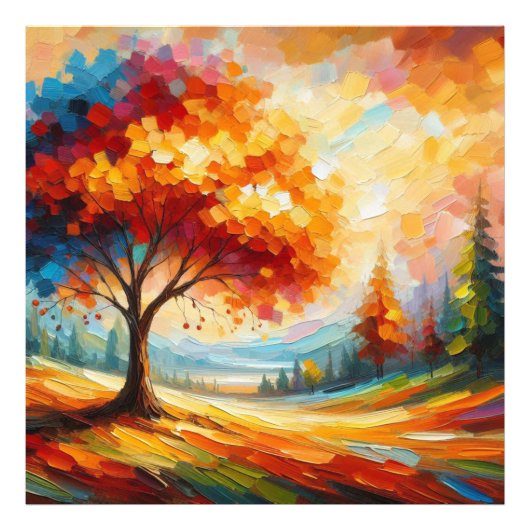 Landschaftsmalerei mit hellen Farben-96771 Fotodruck (Vorne)