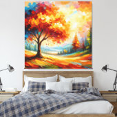 Landschaftsmalerei mit hellen Farben-96771 Leinwanddruck (Insitu (Schlafzimmer))