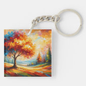 Landschaftsmalerei mit hellen Farben-96771 Schlüsselanhänger (Rückseite)
