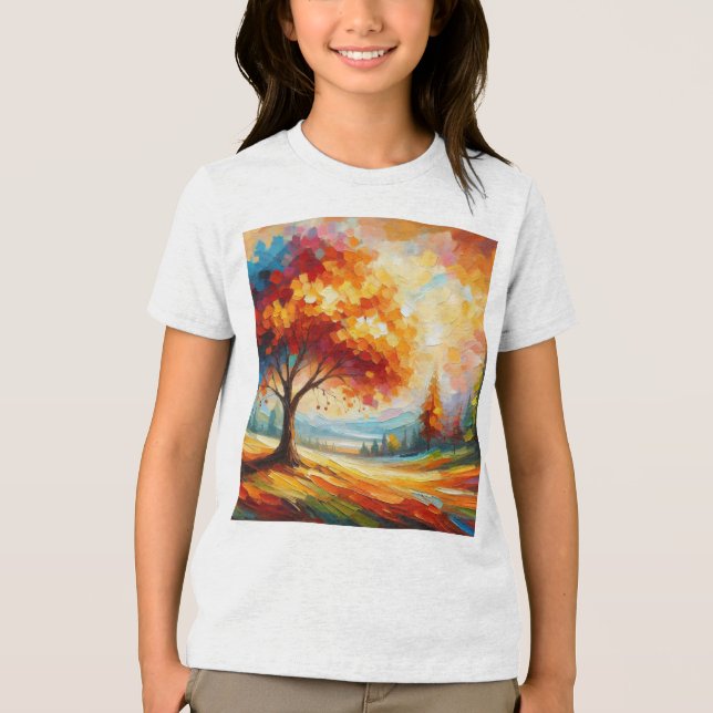 Landschaftsmalerei mit hellen Farben-96771 Tri-Blend Shirt (Vorderseite)
