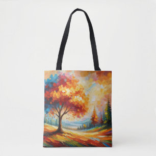 Landschaftsmalerei mit hellen Farben Tasche