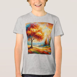 Landschaftsmalerei mit hellen Farben Tri-Blend Shirt
