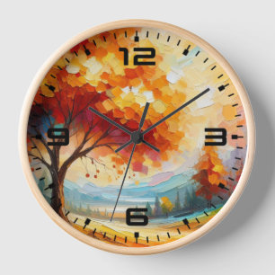 Landschaftsmalerei mit hellen Farben Uhr