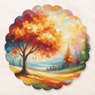 Landschaftsmalerei mit hellen Farben Untersetzer
