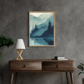 Landschaftsmalerei Set 3 Wall Art Blue Green