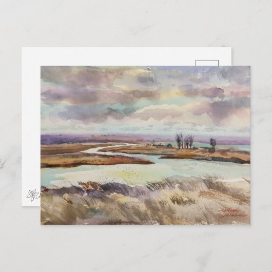 Landschaftsmalerei. Wilde Naturkunst Postkarte (Vorne/Hinten)