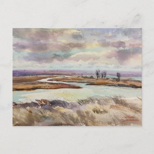 Landschaftsmalerei. Wilde Naturkunst Postkarte (Vorderseite)