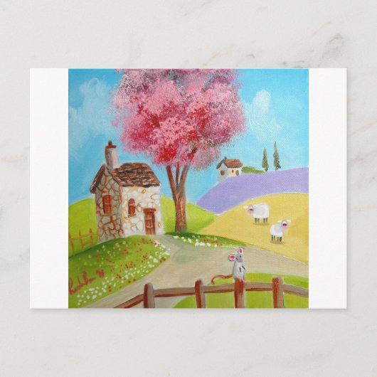 Landschaftsmaus, alte Hütte Postkarte (Vorderseite)