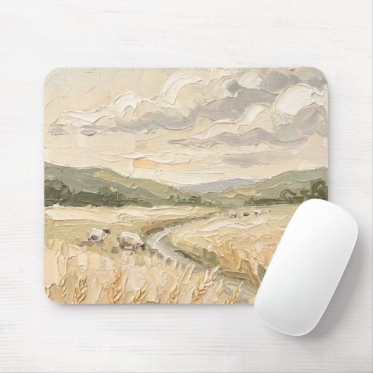 Landschaftsmauspad im Stil eines rustikalen Bauern Mousepad (Mit Mouse)