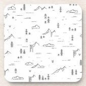 Landschaftsmuster für geometrische Holzlinien Getränkeuntersetzer (Vorderseite)