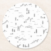 Landschaftsmuster für geometrische Holzlinien Runder Pappuntersetzer (Vorderseite)