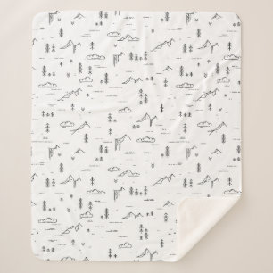 Landschaftsmuster für geometrische Holzlinien Sherpadecke