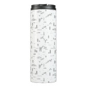 Landschaftsmuster für geometrische Holzlinien Thermosbecher (Rückseite)