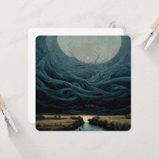 Landschaftsölmalerei Karte (Vorderseite/Rückseite Beispiel)