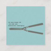 Landschaftspferde Gartenwerkzeuge zum Schneiden vo Quadratische Visitenkarte (Rückseite)