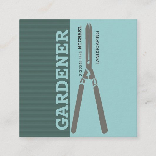 Landschaftspferde Gartenwerkzeuge zum Schneiden vo Quadratische Visitenkarte (Vorderseite)